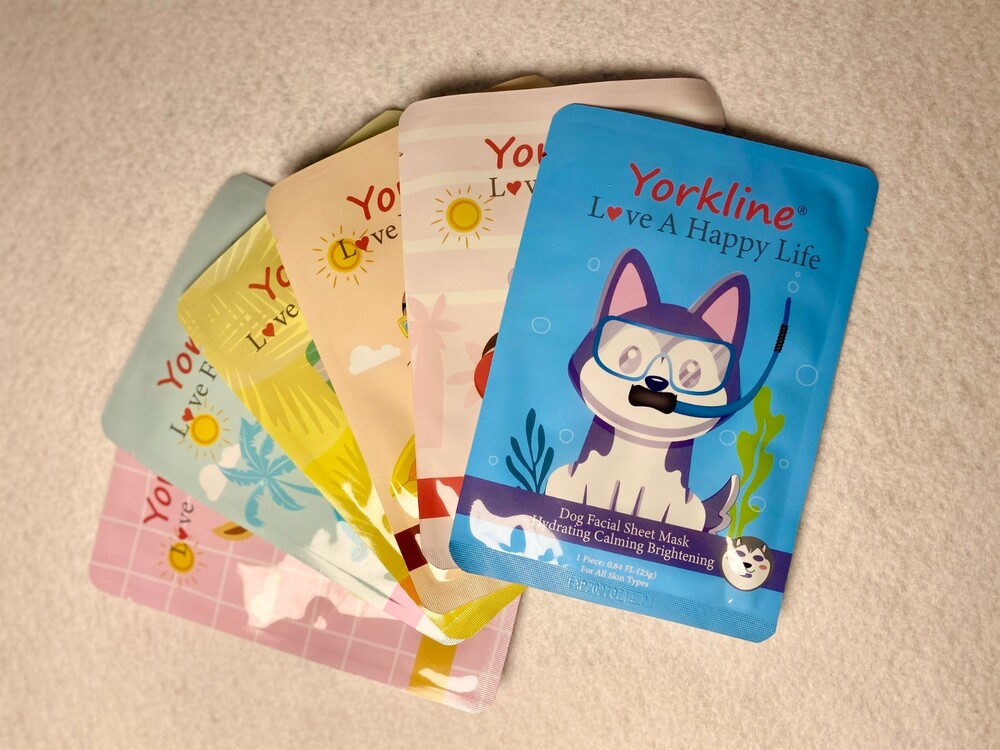 Yorkline Animal Facial Sheets Masks 6 Pack Hydrating Calming Brightning Spa